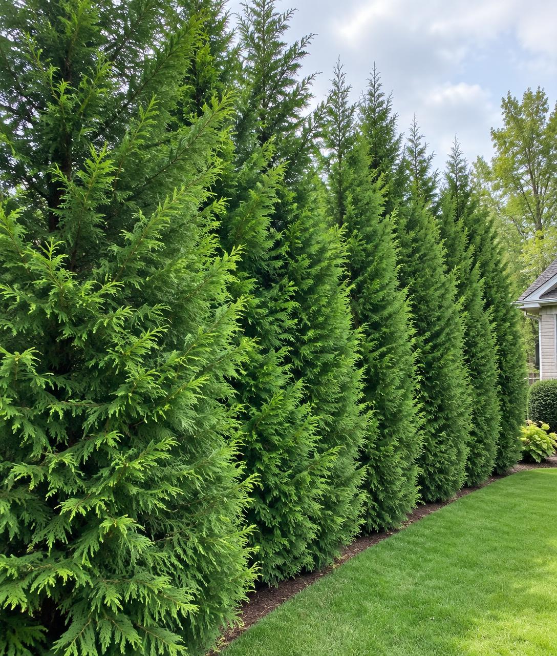 Leyland Cypress evergreen privacy row